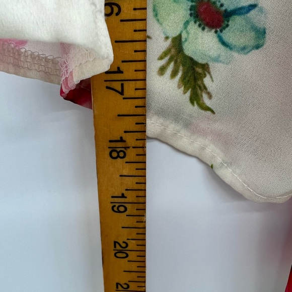 Pink Milly floral 3/4 sleeve open front cover up ladies size M. - Picture 6 of 7